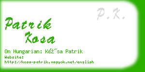 patrik kosa business card